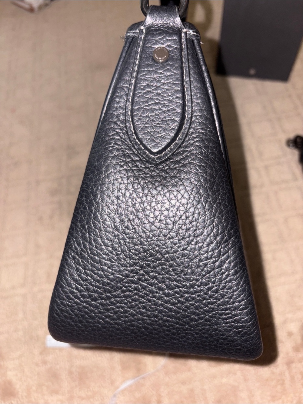 Coach Cary Black Pebbled Leather Shoulder Bag with gun metal hardware - Picture 7 of 11